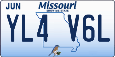 MO license plate YL4V6L