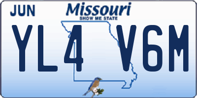 MO license plate YL4V6M