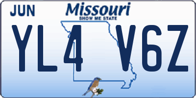 MO license plate YL4V6Z