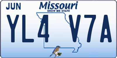 MO license plate YL4V7A