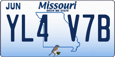 MO license plate YL4V7B
