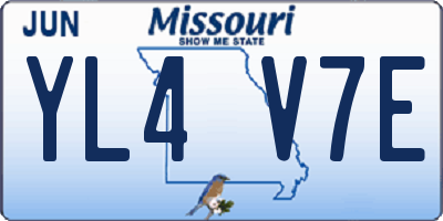 MO license plate YL4V7E