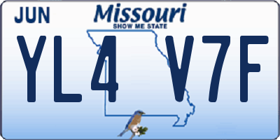 MO license plate YL4V7F