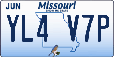 MO license plate YL4V7P