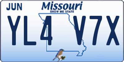 MO license plate YL4V7X