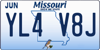 MO license plate YL4V8J