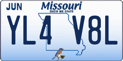 MO license plate YL4V8L