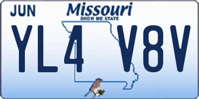 MO license plate YL4V8V