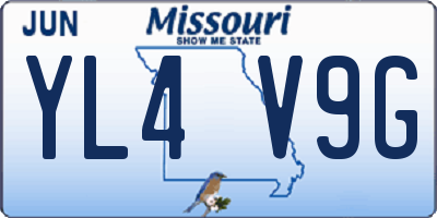 MO license plate YL4V9G