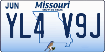 MO license plate YL4V9J