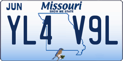 MO license plate YL4V9L