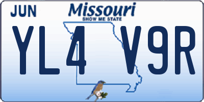 MO license plate YL4V9R