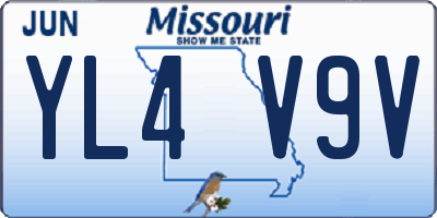 MO license plate YL4V9V