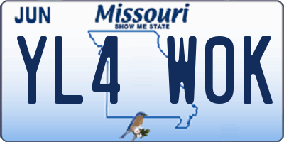 MO license plate YL4W0K