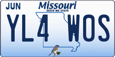 MO license plate YL4W0S