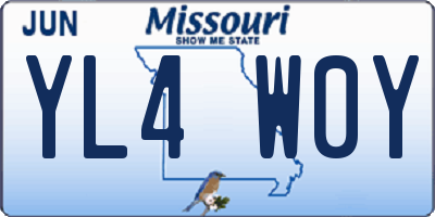 MO license plate YL4W0Y