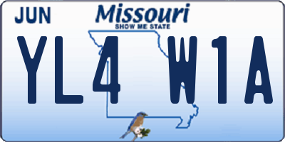 MO license plate YL4W1A