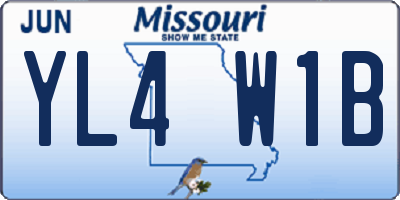 MO license plate YL4W1B