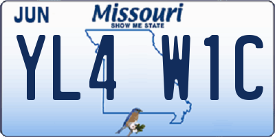 MO license plate YL4W1C