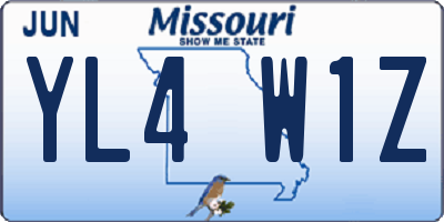 MO license plate YL4W1Z