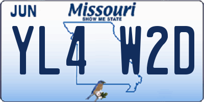 MO license plate YL4W2D