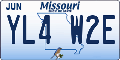 MO license plate YL4W2E