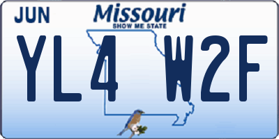 MO license plate YL4W2F
