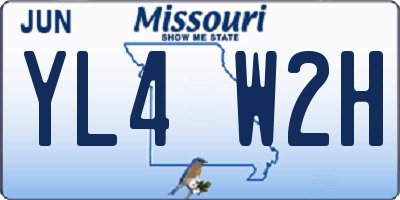 MO license plate YL4W2H