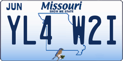MO license plate YL4W2I