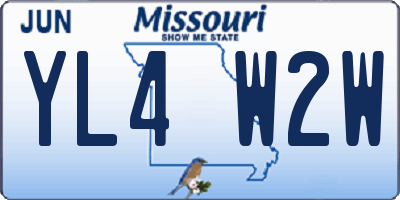 MO license plate YL4W2W