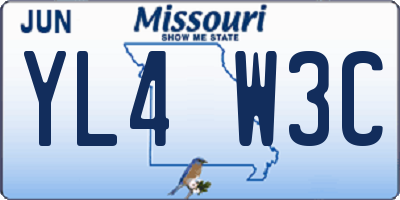 MO license plate YL4W3C