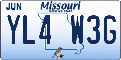 MO license plate YL4W3G