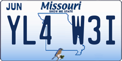 MO license plate YL4W3I