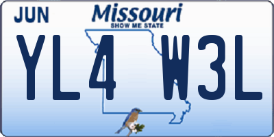 MO license plate YL4W3L
