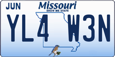 MO license plate YL4W3N