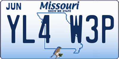 MO license plate YL4W3P