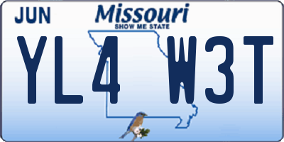 MO license plate YL4W3T