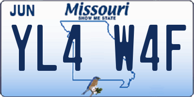 MO license plate YL4W4F