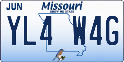 MO license plate YL4W4G
