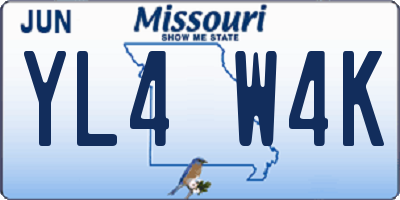 MO license plate YL4W4K