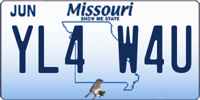 MO license plate YL4W4U