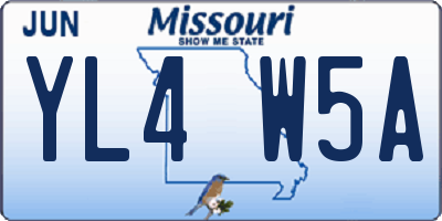 MO license plate YL4W5A