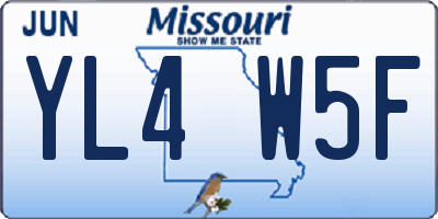 MO license plate YL4W5F