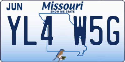 MO license plate YL4W5G
