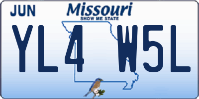 MO license plate YL4W5L