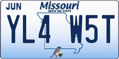 MO license plate YL4W5T