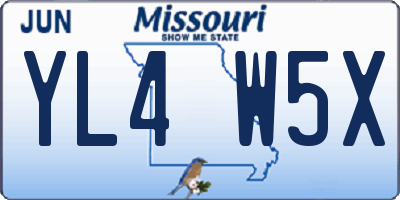 MO license plate YL4W5X