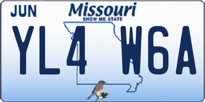 MO license plate YL4W6A