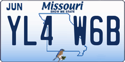 MO license plate YL4W6B