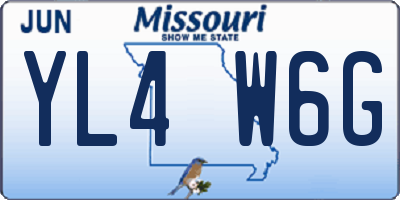 MO license plate YL4W6G